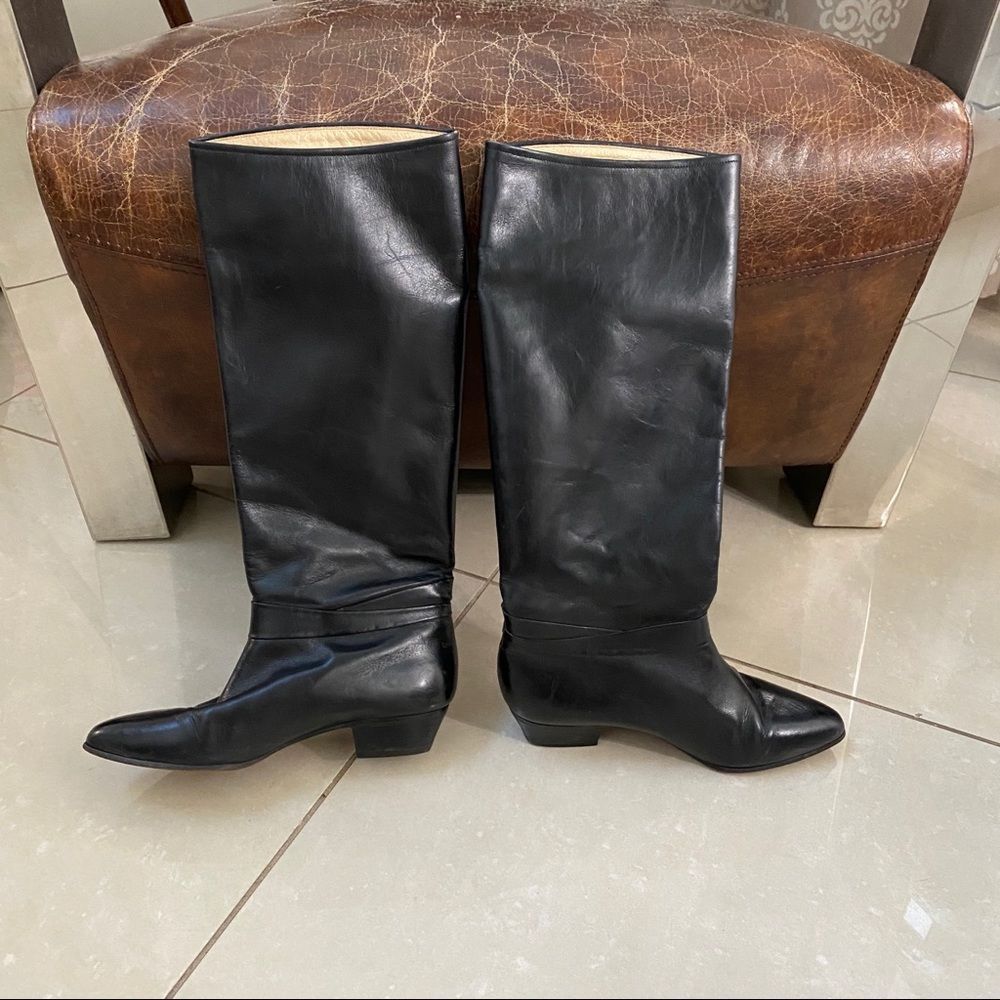 Allure black leather over the knee boots 6